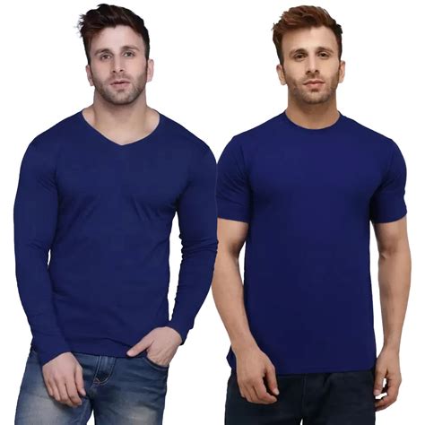 Buy Fashions Love Men Cotton Full Sleeve V Neck, Half Sleeve Round Neck ...