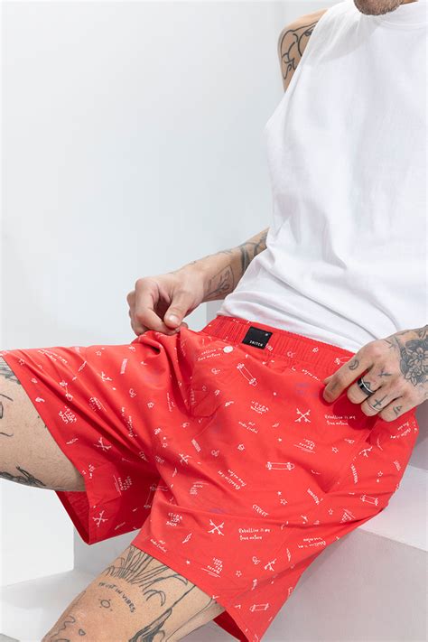 Buy Men's Skate All Day Red Boxer Online | SNITCH