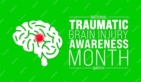 Premium Vector | March is national traumatic brain injury awareness ...