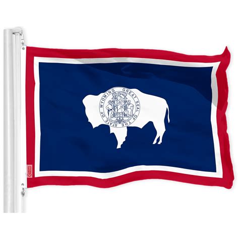 G128 Wyoming WY State Flag | 3x5 Ft | LiteWeave Pro Series Printed 150D ...