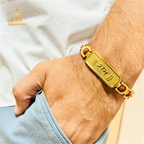 Gold Plated Ram Rudraksha Bracelet for Men – Nexsoul