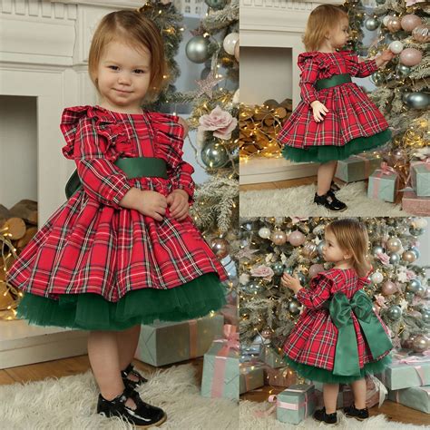 Stylish Green Plaid Christmas Dresses for Girls Australia | Ubuy