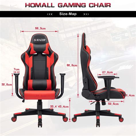 Homall Gaming Chair Office Desk Chair Swivel Racing Computer Chair Pc ...
