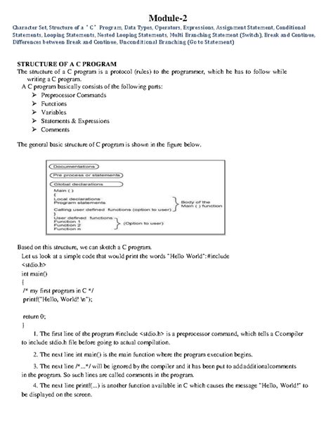 Unit 2: Essentials of Problem Solving in C Programming - Studocu