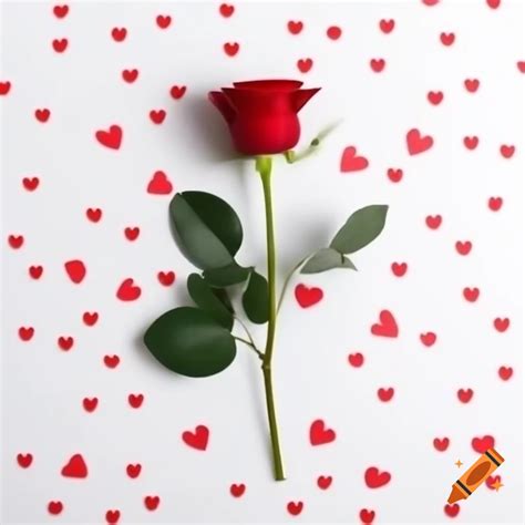 Red rose on white background for Valentine's Day on Craiyon