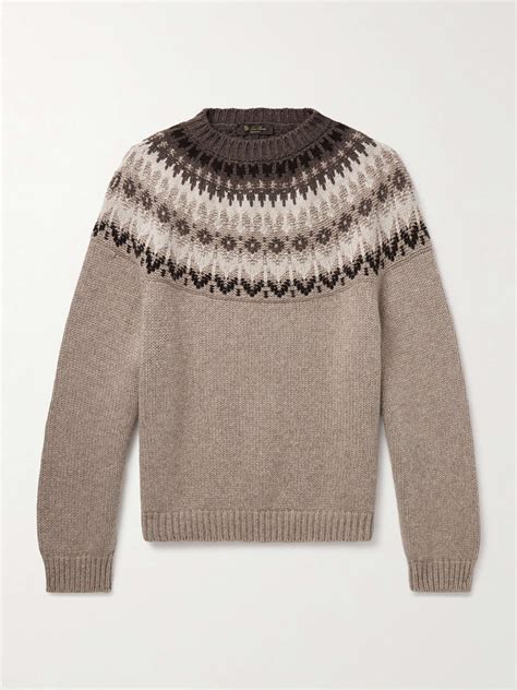 LORO PIANA Alpe Pile Fair Isle Cashmere Sweater for Men | MR PORTER
