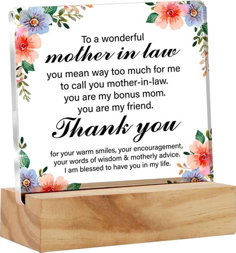 Thank You Gift for Mother in Law Gifts, Meaningful to a Wonderful ...