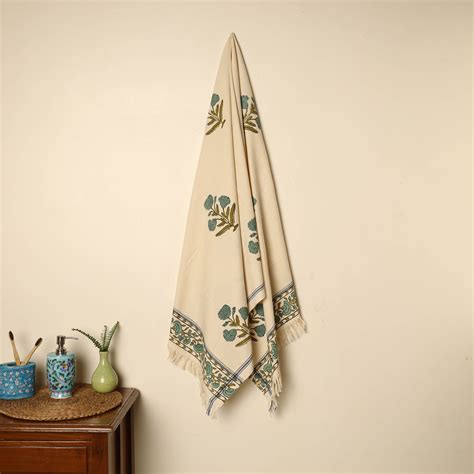 Block Printed Handloom Cotton Sanganeri Towel
