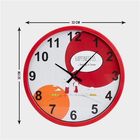 Buy Happiness Red Printed Wall Clock - 32 cm from Home Centre at just ...