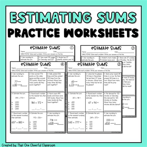 Estimating Sums and Differences Worksheets | Practice for Precision