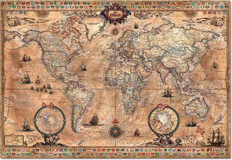 Antique World Map 的图像结果