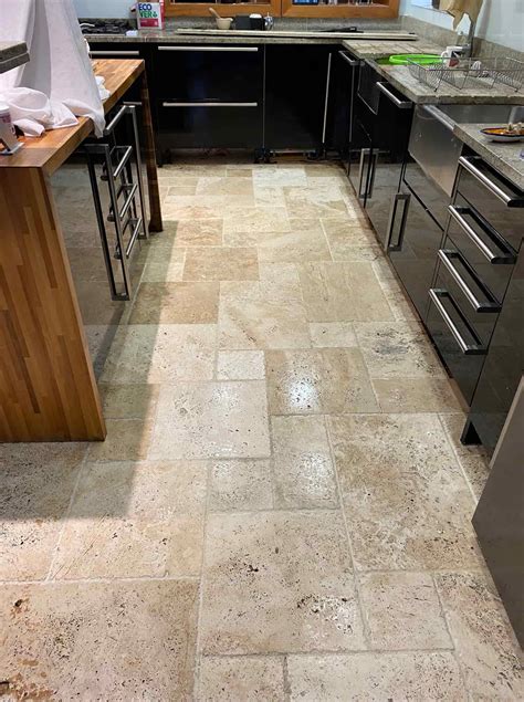 Large 60m2 Honed Travertine Floor Renovated in Preston Lancashire ...