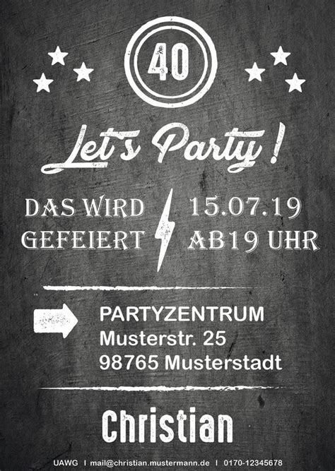 Einladungen Zum 40 Geburtstag Mit Foto