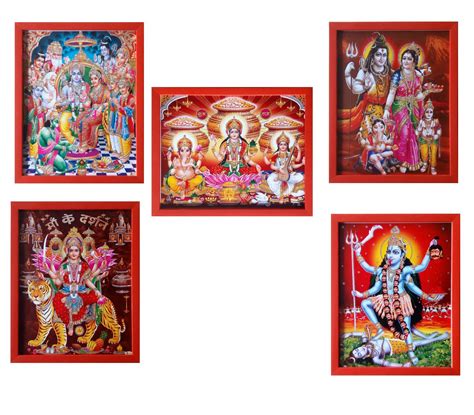 Buy Shree Handicraft Ram Darbar Lord Ganesha Painting Maa Kali Photo ...