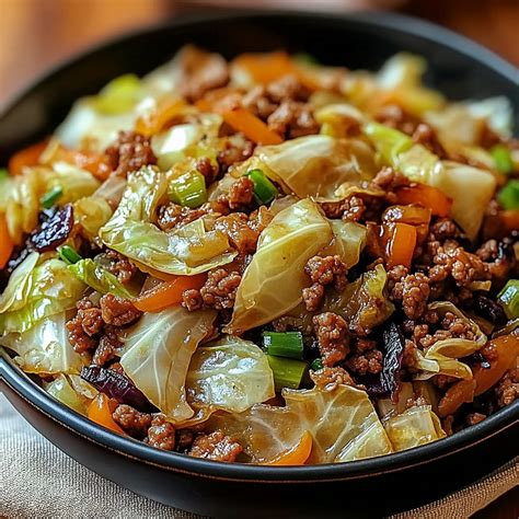 Chinese Ground Beef and Cabbage Stir-Fry