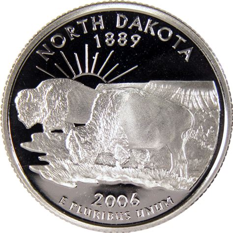 2006 S North Dakota State Quarter Clad 25c Proof Coin