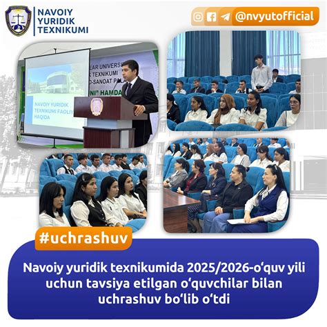 NAVOIY YURIDIK TEXNIKUMIDA 2025/2026-O‘QUV YILI UCHUN TAVSIYA ETILGAN O ...