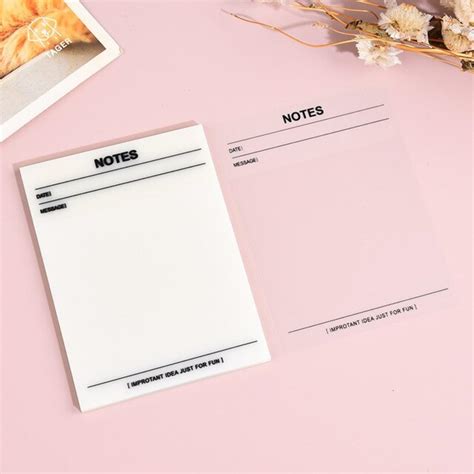 UCRAVO Transparent Sticky Notes Self-Stick Note Pads, Transparent Self ...