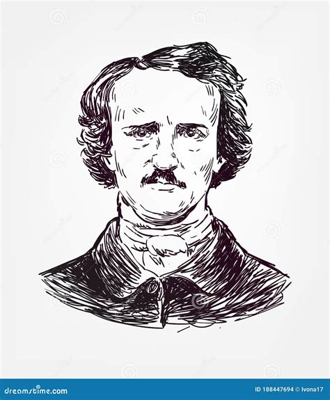 Edgar Allan Poe Writer Drawing Vector Illustration | CartoonDealer.com ...