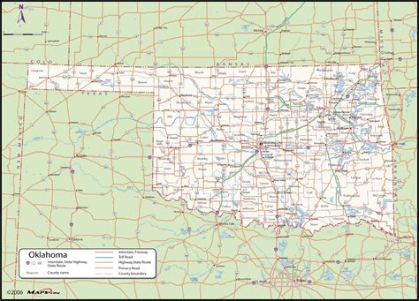 Oklahoma Map By Counties