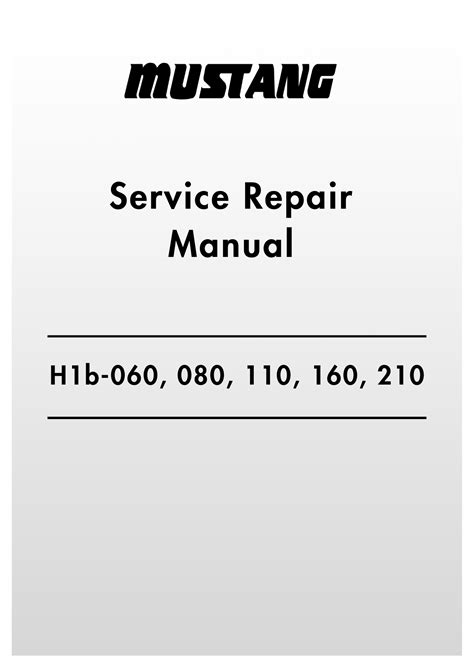 MUSTANG Danfoss H1b-060, 080, 110, 160, 210, 250, 11024924 Service Repair Manual