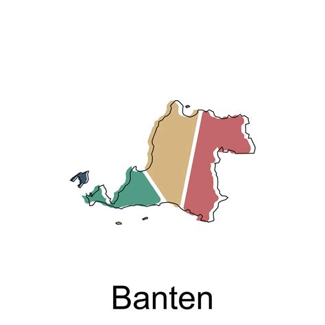 Map of Banten colorful modern geometric with outline design, element graphic illustration ...