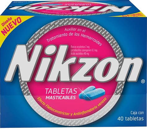 Nikzon Tabletas Masticables para Hemorroides – Alivio del Dolor, Ardor y Comezón, Efecto ...
