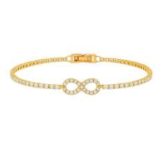 Indianshelf 18K Gold Plated Infinity Link Tennis Bracelet Stainless Steel