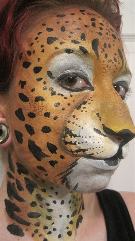 Leopard full face paint | Cheetah face paint, Face painting halloween ...