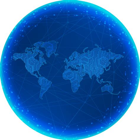 Modern Technology World Map Globe Crop-out 19989909 PNG