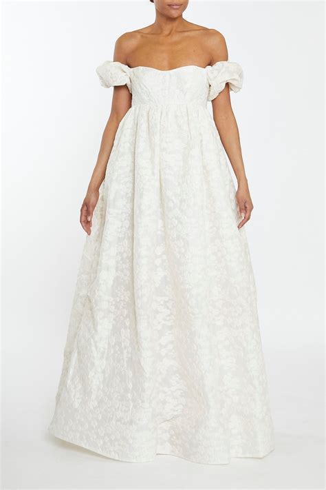 Ava Cream Bardot Empire Line Maxi-Dress - 6 - True Decadence