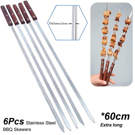 مجموعة أسياخ شواء مكونة من 6 قطع، أعواد كباب للشواء 16329-2 Git66544 Barbecue Skewers 6Pcs Set Bbq Kabab Stick 16329-2 Git66544