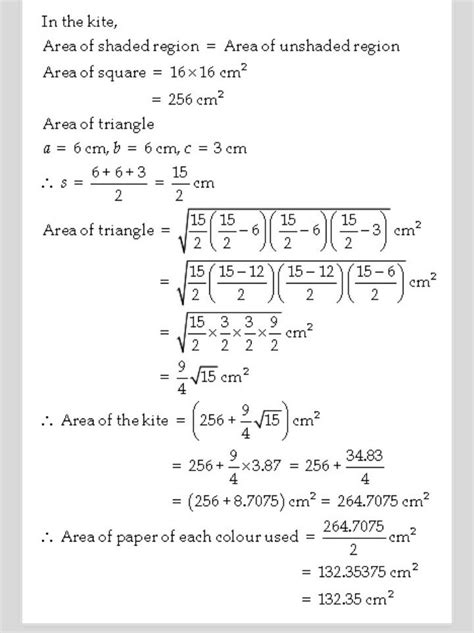 a kite is in the shape of square with side 16cm and an isosceles ...