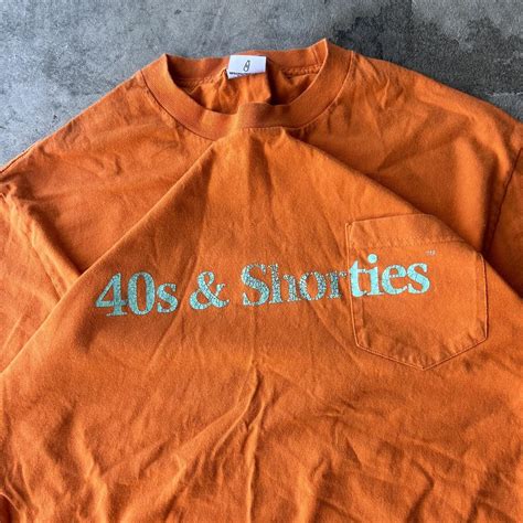 40s and shorties orange and blue shorties tee - Depop