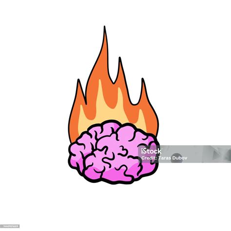 Vetores de Cérebro Em Chamas Conceito De Burnout No Trabalho Fadiga E Estresse Problemas ...