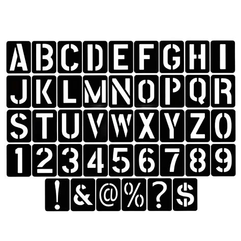42pcs Letter Stencils 4 Inch Reusable Plastic Letter Number Template ...