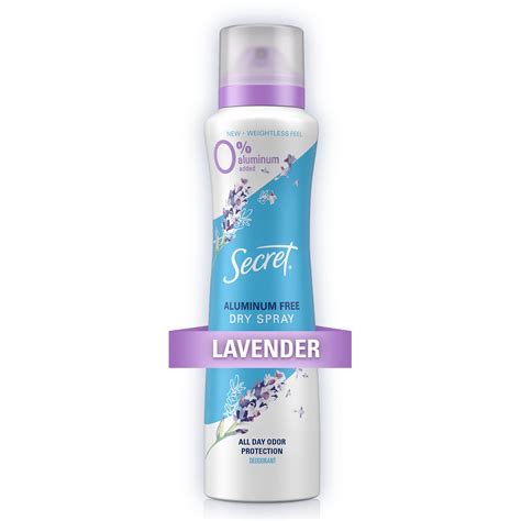Secret Aluminum-Free Women's Dry Spray Deodorant with Lavender & Hemp ...