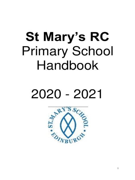 Fillable Online St Mary's RC Primary School Handbook 2020 - 2021 Fax ...
