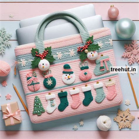 Christmas Crochet Laptop Bag Ideas