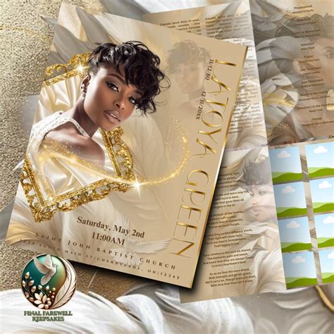 Standard 8.5x11| Khaki Elegant| Memorial Program | Bifold| Template ...