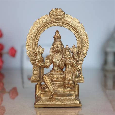 Buy Bhunes Bronze Panchaloha Narasimha Lakshmi Murti Idol Laxmi ...