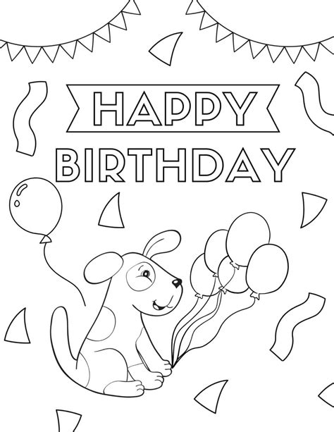 Happy Birthday Printable Coloring Pages