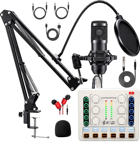 Amazon.com: V8S+BM800 Podcast Equipment Bundle,Condenser Mic Recording ...