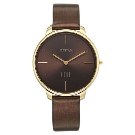 Buy Online Edge Velora Quartz Analog Brown Dial Two Toned Leather Strap ...