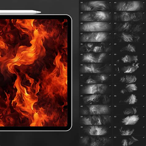 ArtStation - 120 Procreate Fire Textures | Realistic Flames Procreate ...