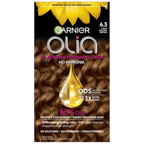 Garnier Olia Oil Powered Ammonia Free Permanent Hair Color 6.3 Light ...