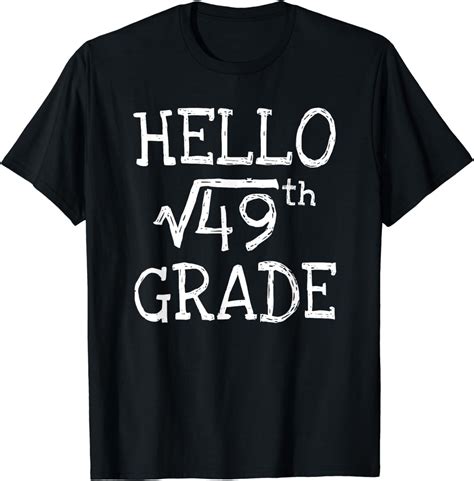 Back to school 7th Grade Square Root of 49 math kids teacher T-Shirt ...