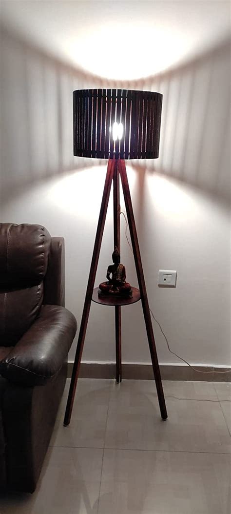 Royal Decor Wooden Floor Lamp with Shelf | Lamp Shade for Living Room ...