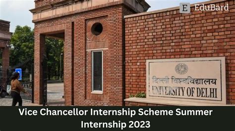DU | Vice Chancellor Internship Scheme Summer Internship 2023, Apply by ...