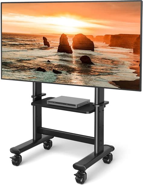 Mobile TV Cart Rolling TV Stand with Wheels for 55-100 Inch LCD LED ...